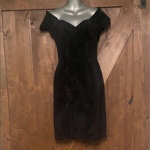 Lauren Alexandria, beautiful suede, Chic Strapless Black Dress